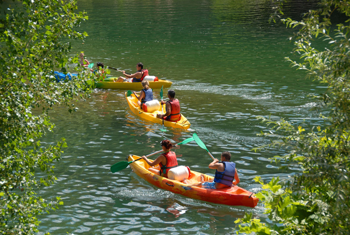 canoe en famille